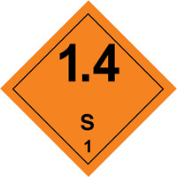 Étiquettes de manutention de matières dangereuses, 4" lo x 4" la, Noir/orange SGQ529 | Vision Industrielle