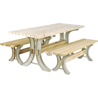 Trousse de table à pique-nique et bancs 2x4 Basics<sup>MD</sup>, 8' lo x 30" la, Sable NJ439 | Vision Industrielle