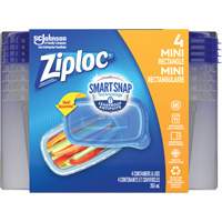 Mini contenants rectangulaires Ziploc<sup>MD</sup>, Plastique, Capacité de 355 ml, Transparent OR133 | Vision Industrielle