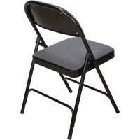 Chaise pliante de luxe en tissu rembourrée, Acier, Gris, Capacité 300 lb OR434 | Vision Industrielle