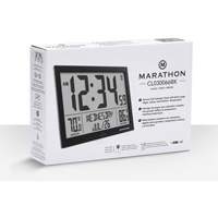 Horloge à réglage automatique à calendrier complet avec de très grands caractères, Numérique, À piles, Noir OR497 | Vision Industrielle
