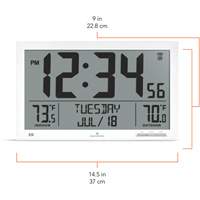 Horloge à réglage automatique à calendrier complet avec de très grands caractères, Numérique, À piles, Blanc OR500 | Vision Industrielle