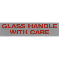 Étiquettes pour traitement spécial «Glass Handle with Care», 5" lo x 2" la, Noir/rouge PB420 | Vision Industrielle