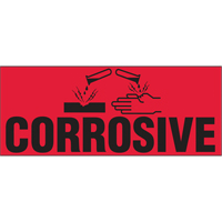 Étiquettes pour traitement spécial «Corrosive», 5" lo x 2" la, Noir/rouge PB422 | Vision Industrielle
