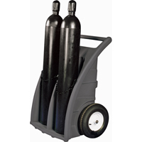 Chariots doubles pour bouteilles, Roues Caoutchouc, Base de 23" la x 12" lo, 500 lb SAP856 | Vision Industrielle