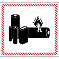 Étiquettes de manutention de matières dangereuses, 4-1/2" lo x 5-1/2" la, Noir/rouge SGQ532 | Vision Industrielle