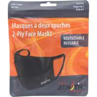 Masques réutilisable à deux couches, Polyester, Noir SGU558 | Vision Industrielle