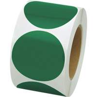 Pastilles de marquage colorées, Cercle, 3" lo x 3" la, Vert, Vinyle SGW780 | Vision Industrielle