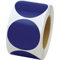 Pastilles de marquage colorées, Cercle, 3" lo x 3" la, Bleu, Vinyle SGW781 | Vision Industrielle