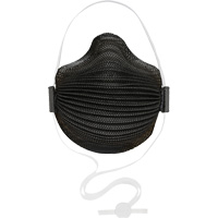 Masques jetables AirWave série M noirs avec SmartStrap<sup>MD</sup> et embout nasal, N95, Certifié NIOSH, Petit SHH515 | Vision Industrielle