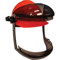 Visière Facetech avec attache pour casques de sécurité à fentes, Suspension Rochet SHI635 | Vision Industrielle