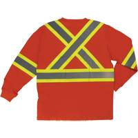 T-shirt de sécurité à manches longues, Coton, T-petit, Orange haute visibilité SHI995 | Vision Industrielle