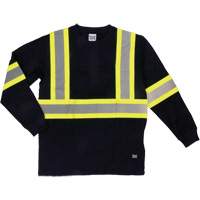 T-shirt de sécurité à manches longues, Coton, T-petit, Noir SHJ005 | Vision Industrielle