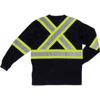 T-shirt de sécurité à manches longues, Coton, T-petit, Noir SHJ005 | Vision Industrielle