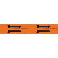 Marqueurs de tuyau avec flèches, Autocollant, 1-1/8" h x 7" la, Noir/orange SI734 | Vision Industrielle