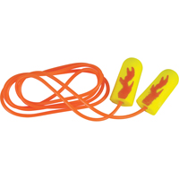 Bouchons d'oreilles éclat néon jaune E-A-Rsoft, Vrac - Sac en poly, Avec cordon SJ428 | Vision Industrielle