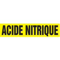 Marqueurs de tuyau "Acide Nitrique", Autocollant, 2-1/2" h x 12" la, Noir sur jaune SQ302 | Vision Industrielle