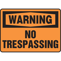 Enseigne « No Trespassing », 7" x 10", Plastique, Anglais ST804 | Vision Industrielle