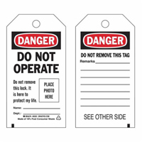 Étiquettes « Do Not Operate » autoplastifiantes, Polyester, 3" la x 5-3/4" h, Anglais SX840 | Vision Industrielle