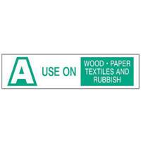 Étiquettes «A Use on Wood Paper Textiles and Rubbish», 6" lo x 1-1/2" la, Vert sur blanc SY238 | Vision Industrielle
