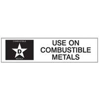 Étiquette «D: Use on Combustible Metals» pour extincteur SY241 | Vision Industrielle
