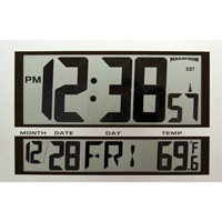 Horloge géante, Numérique, À piles, 16,5" la x 1,7" p x 11" h, Argent XD075 | Vision Industrielle