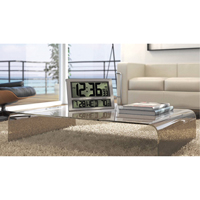 Jumbo Clock, Digital, Battery Operated, 16.5" W x 1.7" D x 11" H, Silver XD075 | Vision Industrielle