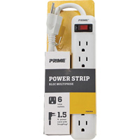 Power Strip, 6 Outlet(s), 1-1/2', 15 A, 1875 W, 125 V XJ246 | Vision Industrielle