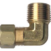 90° Pipe Elbow Fitting, Tube x Male Pipe, Brass, 1/4" x 1/2" NIW399 | Vision Industrielle