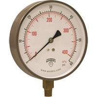 Contractor Pressure Gauge, 4-1/2" , 0 - 60 psi, Bottom Mount, Analogue YB899 | Vision Industrielle