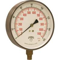 Contractor Pressure Gauge, 4-1/2" , 0 - 160 psi, Bottom Mount, Analogue YB901 | Vision Industrielle