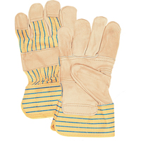 Fitters Patch Palm Gloves, Large, Grain Cowhide Palm, Cotton Inner Lining YC386R | Vision Industrielle